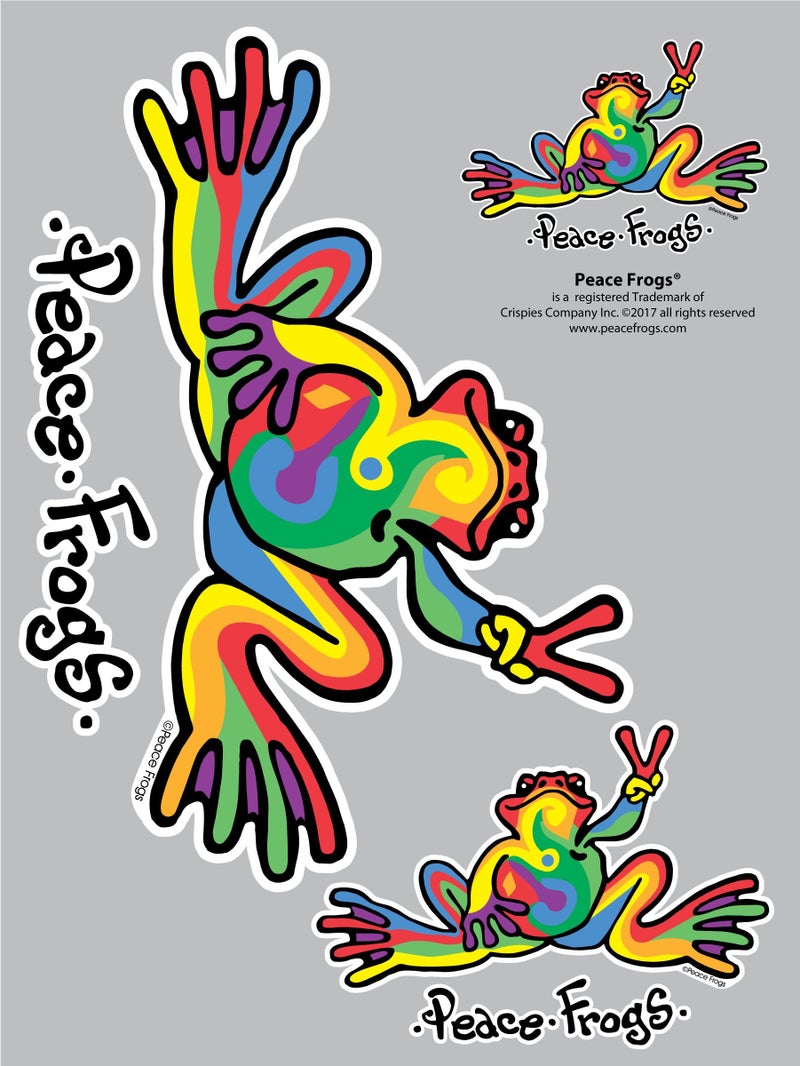 Enjoy It Peace Frogs Multi-Color Peace Frogs Car Sticker, Outdoor Rated Vinyl Sticker Decal for Windows, Bumpers, Laptops or Crafts, 2 Pieces - Image 3
